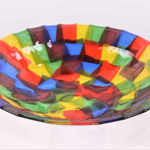 Mark Benne Marks Glass Fusion schaal Rainbow Fun