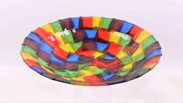 Mark Benne Marks Glass Fusion schaal Rainbow Fun