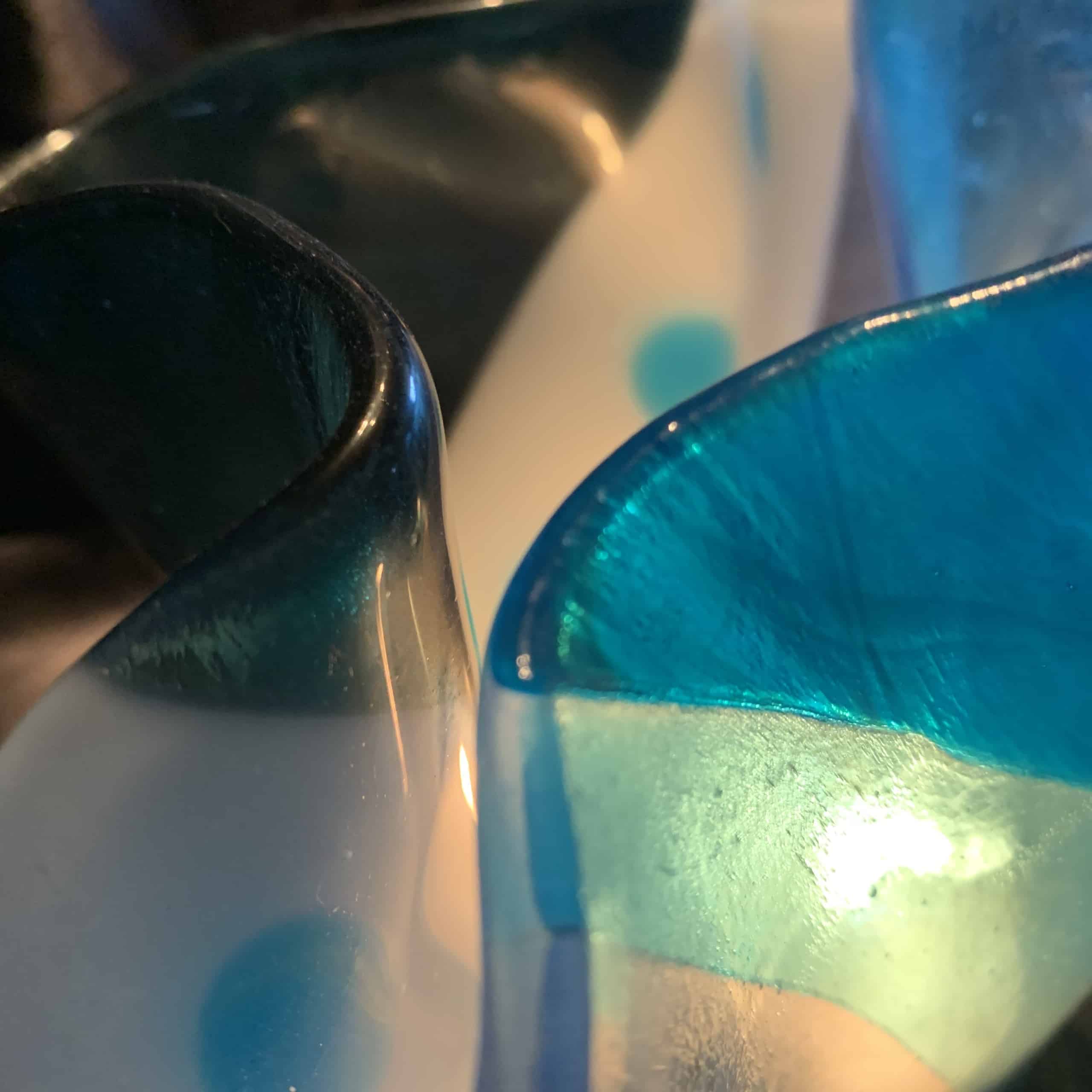 Mark Benne Mrks Glass Fusion waxinelicht blauw ivoor transparant